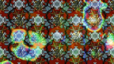 Raster illüstrasyonu. Şirin çiçekli eskiz deseni ve kahverengi, yeşil ve mavi renkli yapraklar, suluboya çiçek deseni, duvar kağıdı, kart veya kumaş için fayanslı.