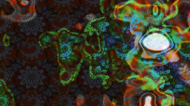 Sevimli çiçek raster deseni. Gri ve kahverengi renkli çiçekler. Sketch Colour Spring Theme eskiz kalıbı. Düz Çiçek Elementleri Tasarımı.