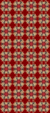 Kırmızı, kahverengi ve bej renklerdeki altın desenli altın elementler. Geleneksel klasik altın desen. Raster oryantal süs. Barok tarzında kusursuz bir doğulu süsü..