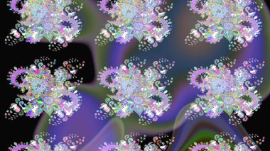 Yumuşak, yaz çiçekleri mor ve nötr renklerde. Küçük çiçekteki sevimli çiçek deseni. Raster illüstrasyonu. Raster deseni.