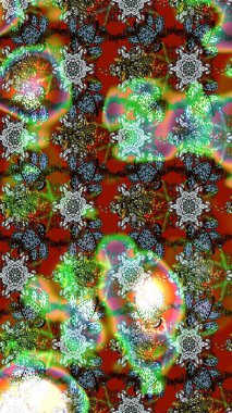 Çiçek desenli eskiz. Düz Çiçek Elementleri Tasarım Raster illüstrasyonu. Yeşil ve kahverengi renkli çiçekler. Renkli Bahar Teması çizim şablonu.