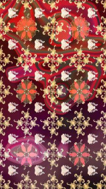 Güzel kumaş deseni. Raster illüstrasyonundaki çiçek desenli çizim. Düz Çiçek Elementleri Tasarımı. Renkli Bahar Teması çizim şablonu.