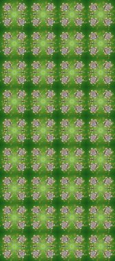 Dekoratif simetri arabesk. Raster illüstrasyonu. Doğum günü kartı, davetiye ya da afiş için iyidir. Altın griye, nötr ve yeşil renklere. Kusursuz ortaçağ çiçek desenleri..