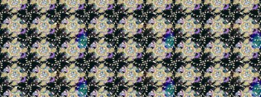 Çiçeksel gri çizim deseni. Raster çiçek izi. Klasik taslak çizimi.