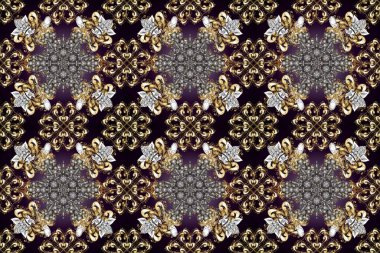 Noel, kar tanesi, yeni yıl. Kahverengi, siyah ve gri renklerde altın rengi ve altın elementleri var. Kahverengi, siyah ve gri renklerde, altın elementlerle kusursuz klasik desen.