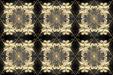 Raster altın pürüzsüz desen. Kusursuz altın desenli bukleler. Renklerde pürüzsüz desen. Doğu tarzında altın elementler arabesk.