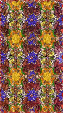 Robot resim. Küçük çiçekteki sevimli çiçek deseni. Raster illüstrasyonu.