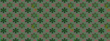 Çiçek desenleri yeşil ve gri renklerde, el yapımı papatyalar, papatyalar. Tekrarlayan çiçek arkaplanı, zarif yeşil ve gri çiçek duvar kağıdı.