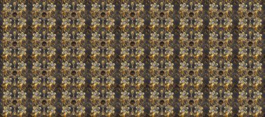 Süslü dekorasyon. Altın elementlerle bej, kahverengi ve gri renklerde altın desenler. Lüks, kraliyet ve Viktorya dönemi konsepti. Raster klasik barok çiçeksiz altın desenli..