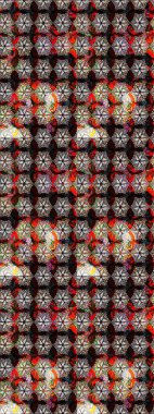 Tropik çiçekler. Siyah ve kahverengi renkte çiçekler. Gömlek çizimi Arkaplan Deseni.