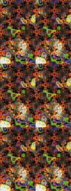 Kabile sanatı boho baskısı, klasik çiçek arkaplanı. Arkaplan dokusu, duvar kağıdı, kahverengi ve siyah renkli çiçek teması. Soyut etnik raster çizim kalıbı.