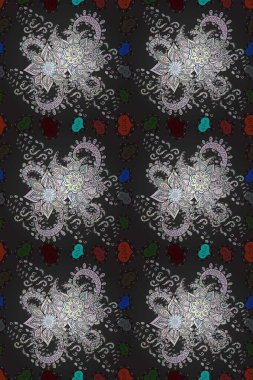 Çiçekli karalama şeklinde Raster çiçek deseni. Hoş renklerde çiçekler. Nazik, narin çiçek arkaplanı.