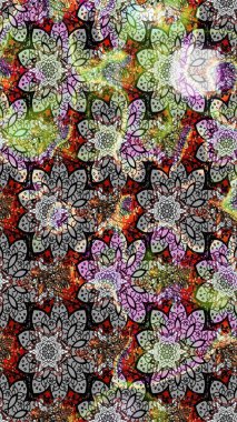 Raster illüstrasyonu. Küçük çiçekteki sevimli çiçek deseni. Gri ve nötr renklerde yaz çiçekleri. Raster deseni.