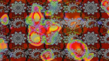 Raster. Gri ve kırmızı renkte güzel çiçekli eskiz deseni, suluboya çiçek deseni, duvar kağıdı, kart veya kumaş için fayanslı..