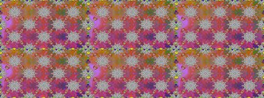 Raster illüstrasyonunda kusursuz çiçek deseni. Gri renkli çiçekler.