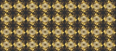 Lüks, kraliyet ve Viktorya dönemi konsepti. Süslü dekorasyon. Sarı, gri ve kahverengi renklerdeki altın desenli altın elementler. Raster klasik barok çiçekli altın desenli..