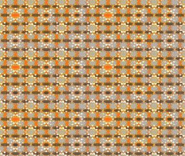 Çiçek duvar kâğıdı. Kahverengi ve bej renkli şirin tekstil. Çiçek arkaplan. Renkli çizim kalıbı. Raster illüstrasyonu.