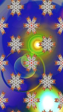 Eski usul. Kumaş, tekstil, duvar kağıdı baskısı için. Eskiz geçmişi. Raster illüstrasyonu. Renkli desenli eskiz deseni, nötr, beyaz ve gri çiçekler ve dekoratif elementler.