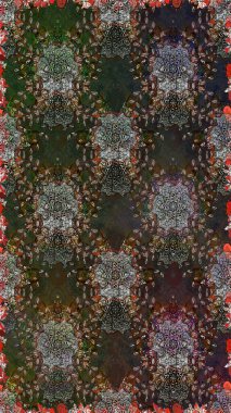 Çiçeksiz arka plan. Raster illüstrasyonu. Şatafatlı bahar bahçesi dokusu. Çiçek deseni.