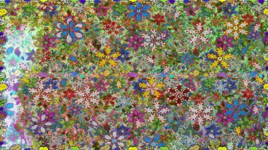 Yazdır. Güzel kumaş deseni. Raster çiçekli arka plan. Renkli Yaz Temalı Kusursuz Arkaplan. Düz Çiçek Elementleri Tasarımı. Sevimli, pürüzsüz desen.