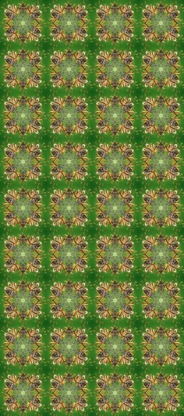 Raster altın pürüzsüz desen. Kusursuz altın desenli bukleler. Doğu tarzı arabesk tarzında altın elementler. Yeşil, kahverengi ve nötr renklerde pürüzsüz desen.