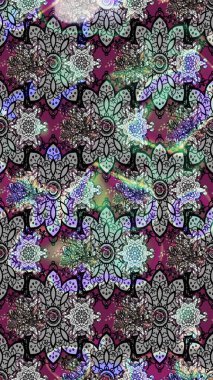 Moda baskıları için zarif bir şablon. Robot resim. Küçük renkli çiçekler. Küçük çiçekte güzel bir desen. Çiçekli yaz çiçekleri. Motley illüstrasyonu.