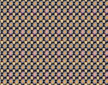 Kusursuz bir arka plan modeli. Raster - stok. Yapraklı çiçekler ve papatya çiçekleri siyah ve bej renklerde..