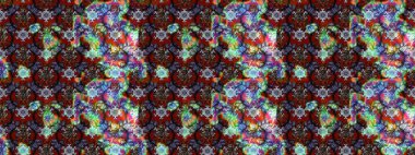 Çiçekli çiçek deseni, suluboya. Raster deseni. Süslü kumaş deseni.