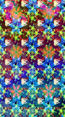 Raster deseni. Çiçekli çiçek deseni, suluboya. Küçük çiçekte güzel bir çiçek deseni..