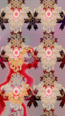 Soyut etnik raster çizim kalıbı. Kabile sanatı boho baskısı, klasik çiçek arkaplanı. Arkaplan dokusu, duvar kağıdı, bej renkli çiçek teması.