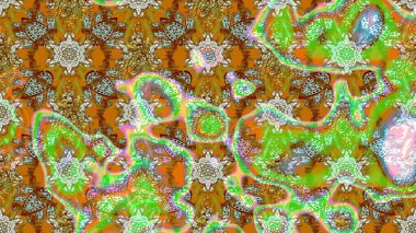 Modern yeşil, kahverengi ve nötr raster arka plan duvar kâğıdı çizgisi, desenli desenli desenli çiçekler, çiçekli süsler. Çiçekli el çizimi çizimi deseni.