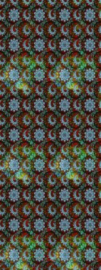 Mavi ve yeşil renkler üzerine çiçek desenli eskiz, el yapımı papatyalar, papatyalar. Tekrarlayan çiçek arkaplanı, zarif mavi ve yeşil çiçek duvar kağıdı.