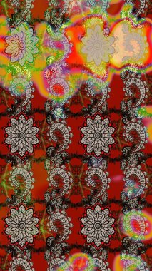 Çiçek arkaplanlı soyut zarafet eskiz deseni. Raster Güzel kumaş deseni.