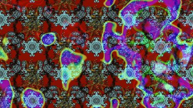 Raster illüstrasyonu. Nazikçe, yaz çiçekleri kırmızı ve mavi renklerde. Raster çiçek desenli ve çiçekli..