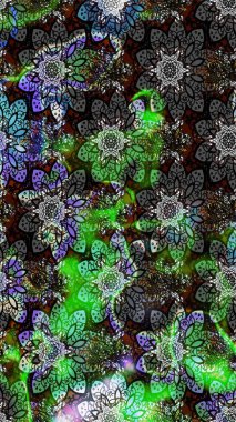 Kumaş desenli papatya çiçeği detayı. Gri renkli çiçekler.