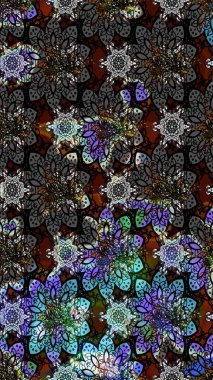 Siyah el çizimi desen. Sanat, çiçeklere ilham verir ve arka plan bırakır. Raster deseni. Karalama çiçekleri çizim deseni.