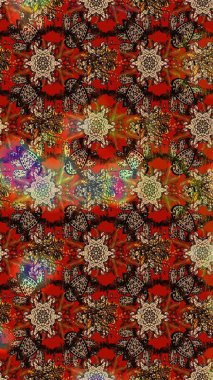 Vadinin çiçekleri kahverengi renklerde. Çiçeksel çizim kalıbının çizimi.