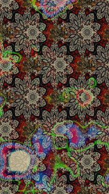 Şatafatlı bahar bahçesi dokusu. Raster illüstrasyonu. Flower eskiz arka planı. Çiçek deseni.