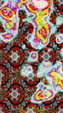 Çiçekli çiçek deseni, suluboya. Gri, nötr ve kırmızı renkte çiçekler. Düz Çiçek Elementleri Tasarımı. Renkli Bahar Teması eskiz kalıbı. Raster illüstrasyonu.