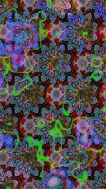 Botanik çizim kalıbı. Organik elementler. Suluboya etkisi. Raster deseni.