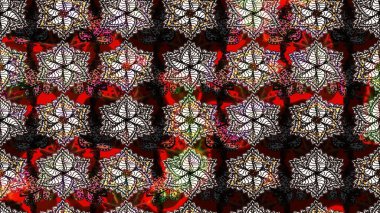 Siyah renkli bitkilerden oluşan parlak çiçekli çizim deseni.