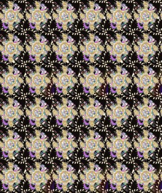 Kumaş, tekstil, duvar kağıdı baskısı için. Raster illüstrasyonu. Eski usul. Eskiz geçmişi. Tomurcukları çiçek olan sevimli bir çiçek deseni. Raster..