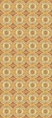 El yapımı dekoratif çerçeve, albüm kapağı, tebrik kartı, klasik Art deco tarzı. Altın karalama fantezi yapraklarından Raster soyut çiçek çelengi ve bej, kahverengi ve sarı renkte çiçek.