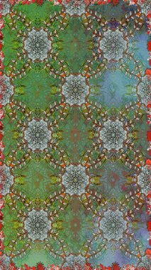 Çiçek kompozisyonu. Küçük çiçekte güzel bir desen var. Çiçek arkaplan. Raster deseni. Çiçek kolajı. - Yeşil çiçekler. Doğa.