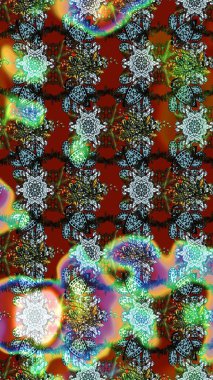 Kumaş, duvar kağıdı ve kağıt üzerine baskı yapmak için gelişen arka plan. Moda arka planında parlak buketler. Eski usul küçük çiçekli şirin bir eskiz deseni. Raster illüstrasyonu.