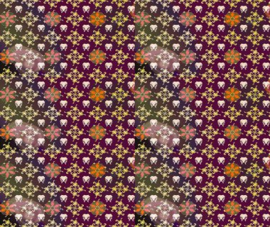 Zarif, parlak ve mor çiçek desenli eskiz. Sabıka fotoğraflarında, bebek kıyafetlerinde, duvar kâğıtlarında, paket kutularında falan kullanılabilir. Raster..