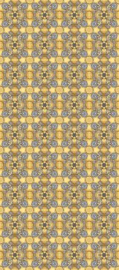 Barok tarzında kusursuz bir doğulu süsü. Bej, gri ve sarı renklerde geleneksel altın desenli Raster.
