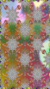 Güzel kumaş deseni. Hoş bir çiçek geçmişi var. Küçük çiçekteki kusursuz desen. Raster illüstrasyonu.