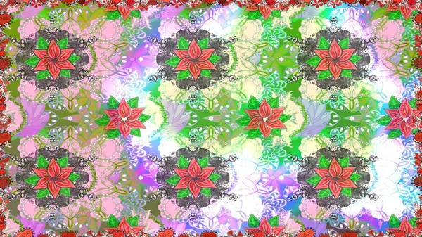 Raster deseni. Çiçek kolajı. Doğa. - Tarafsız ve yeşil çiçekler. Çiçek kompozisyonu. Çiçek arkaplan. Küçük çiçekte güzel desen var..