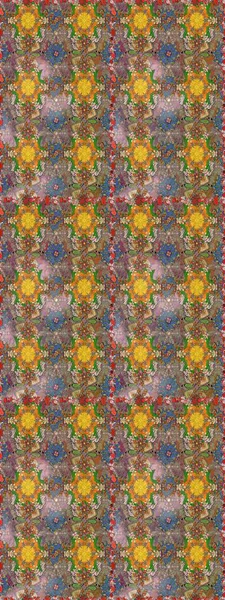 Nakış desenli çiçek deseni. Parmak izi, kumaş, duvar kâğıdı, tekstil için raster dokusu. Renkli grunge soyut arkaplanı colokahverengi ve nötr çiçeklerle zenginleştirir.